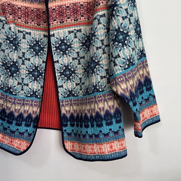 Catherines Quilted Reversible Lightweight Open Jacket Womens Plus 3X Petite - Picture 4 of 10